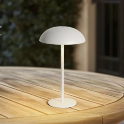 Arcchio LED lámpara de mesa recargable Thenra, blanco, soporte de pared