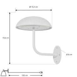 Arcchio LED lámpara de mesa recargable Thenra, blanco, soporte de pared