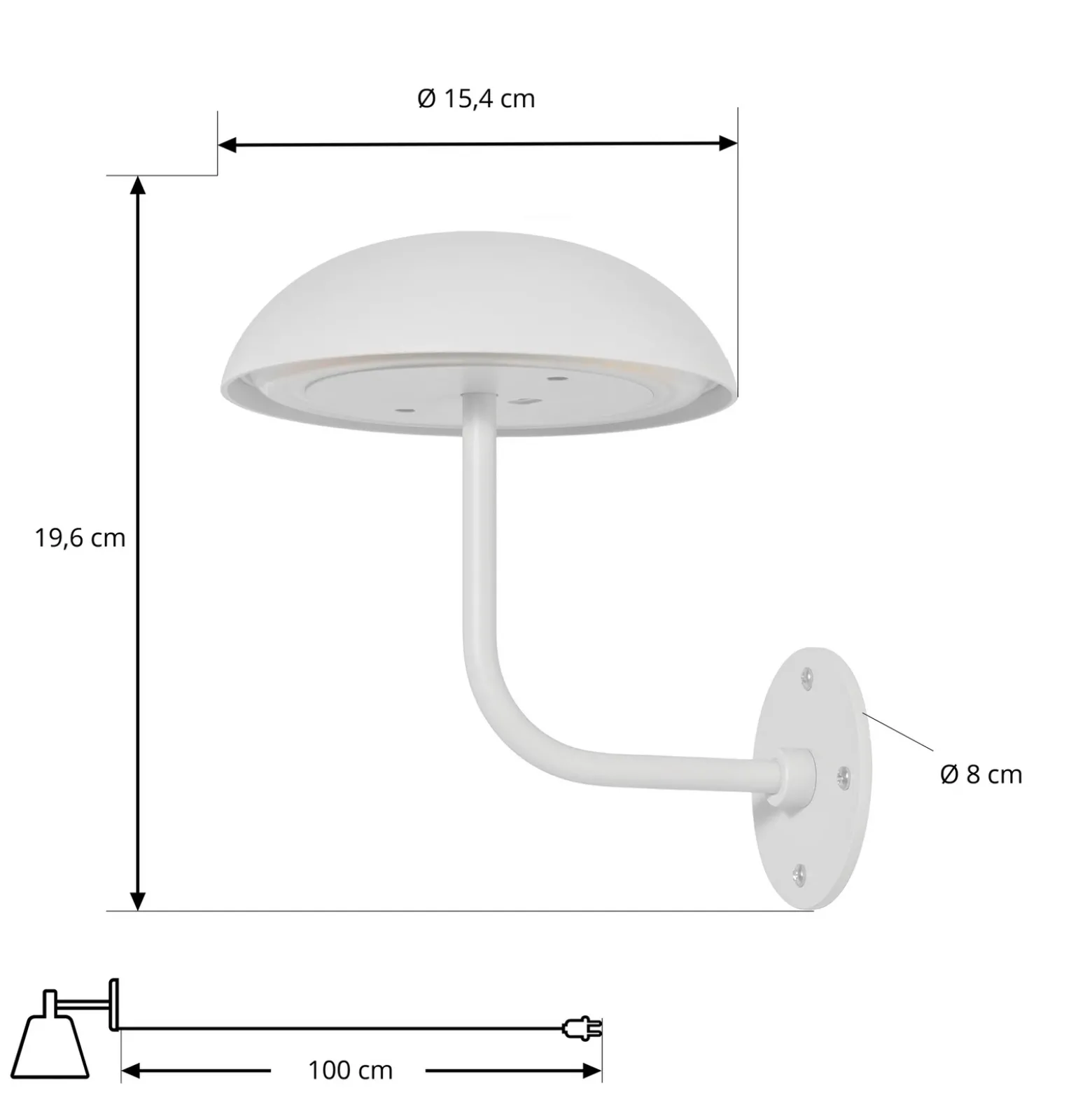 Arcchio LED lámpara de mesa recargable Thenra, blanco, soporte de pared