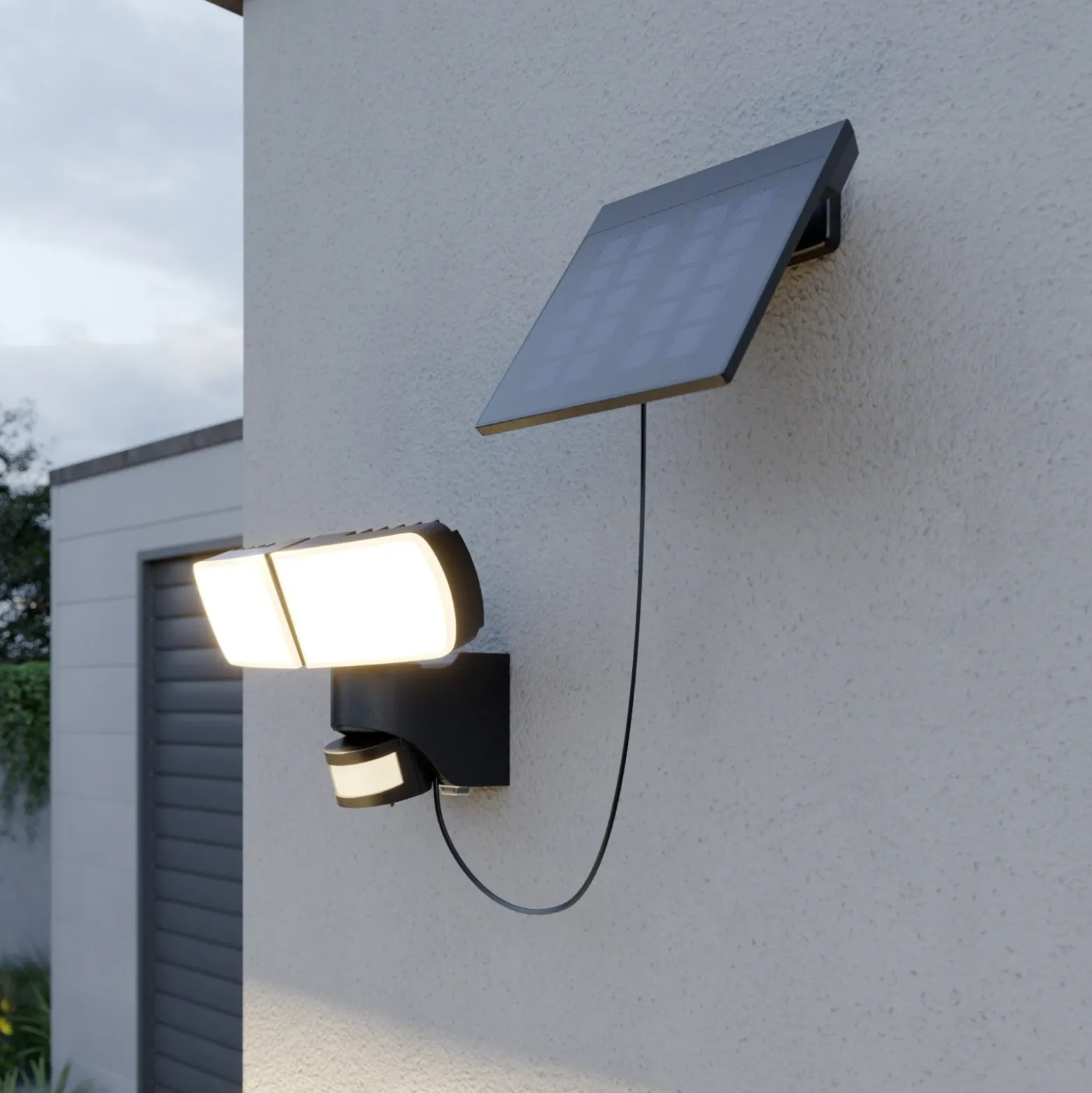 Arcchio Lissano Foco de pared LED solar con sensor