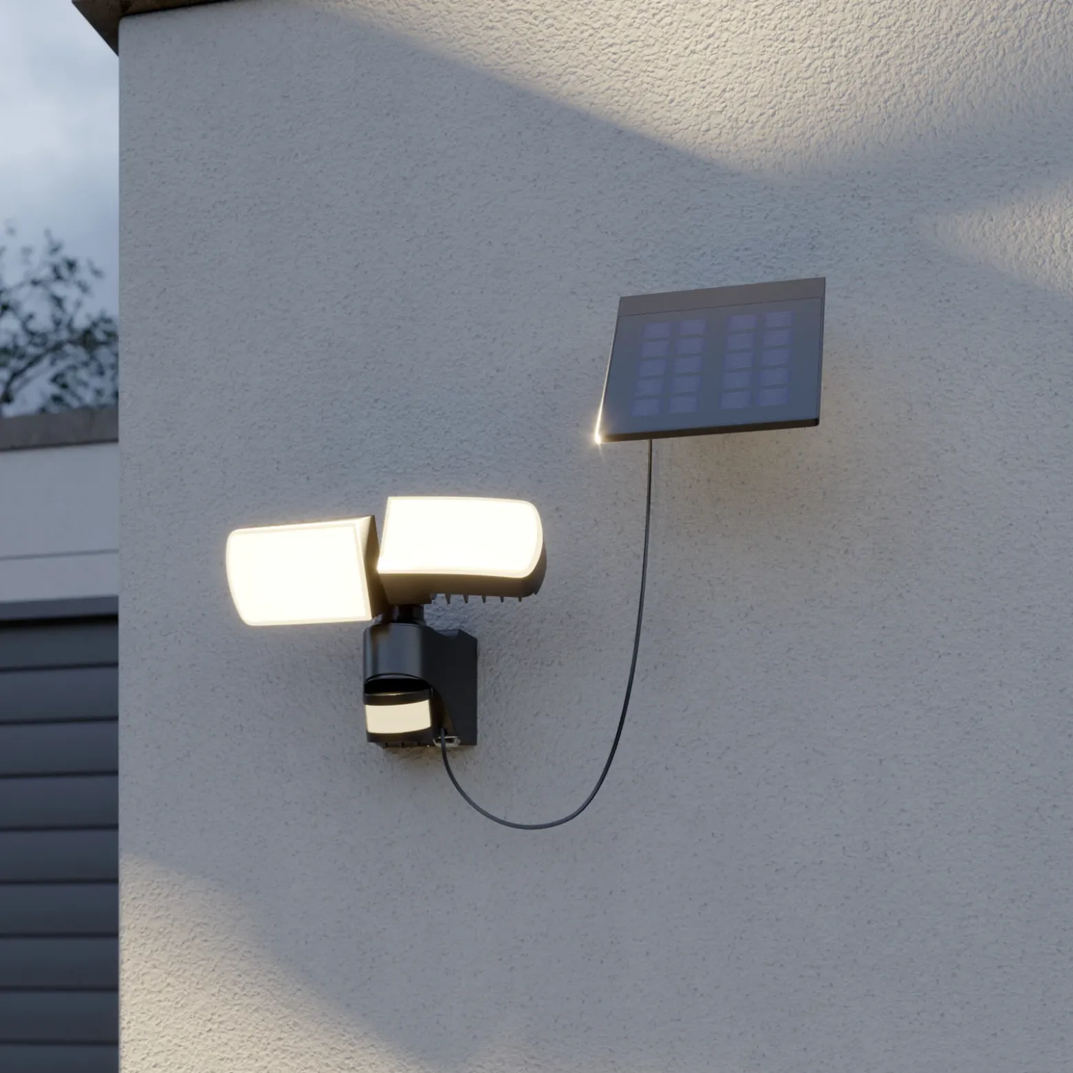 Arcchio Lissano Foco de pared LED solar con sensor