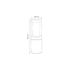 Baliza 1255, acero inoxidable, resistente al agua salada, 45 cm