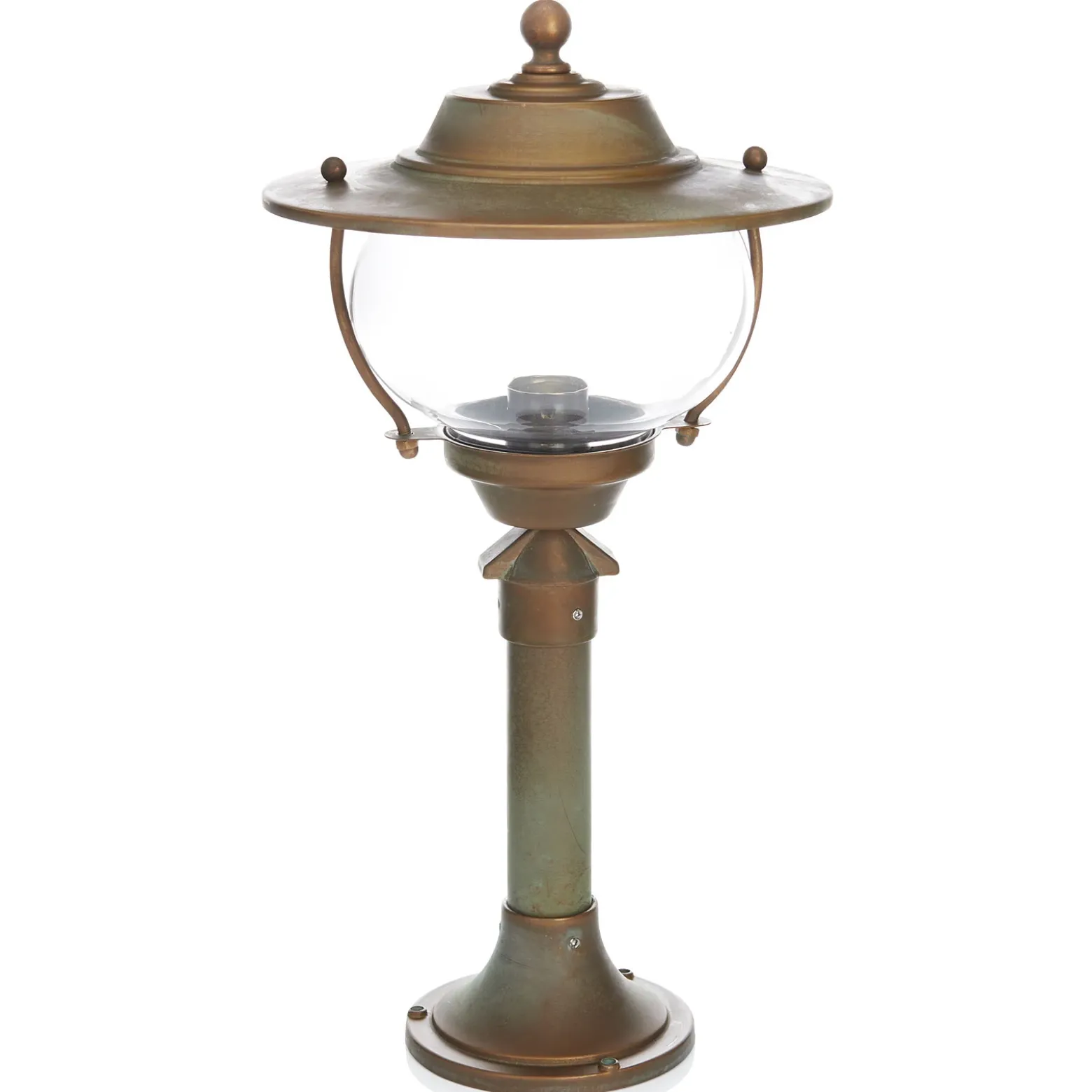 Baliza Adessora, latón, cristal, altura 48 cm