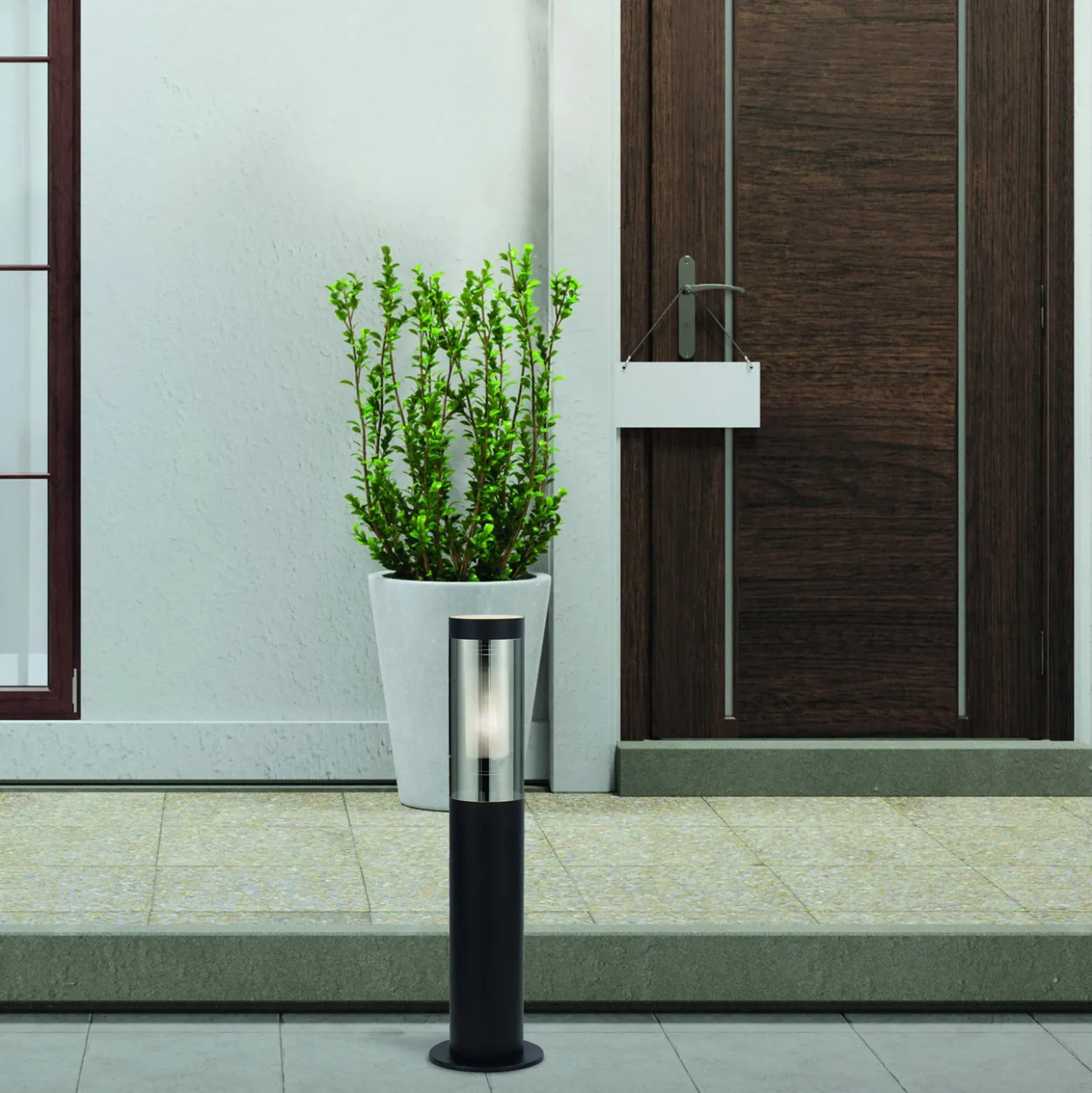 Baliza Batton, IP44, negra, altura 45 cm, metal