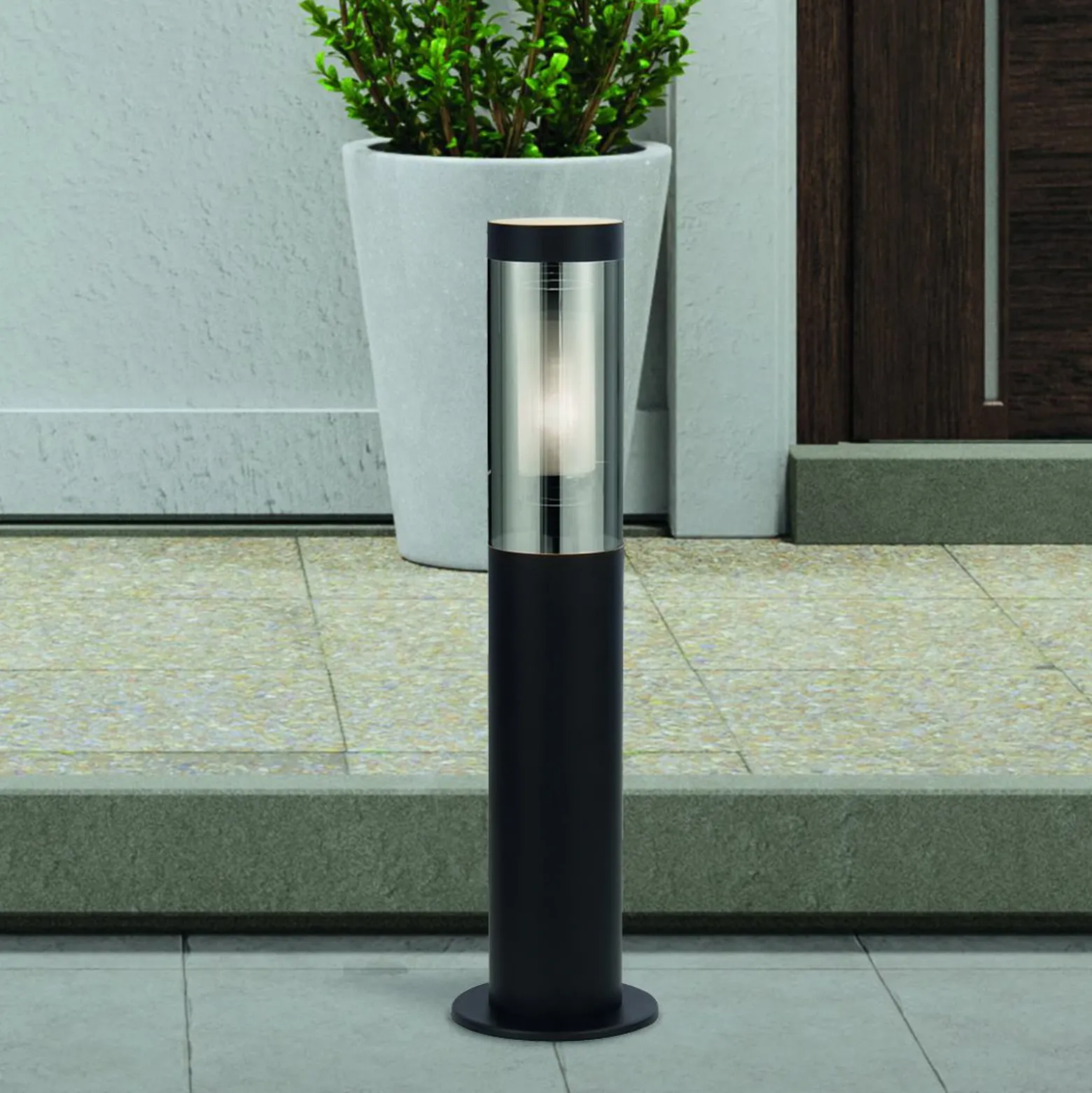 Baliza Batton, IP44, negra, altura 45 cm, metal