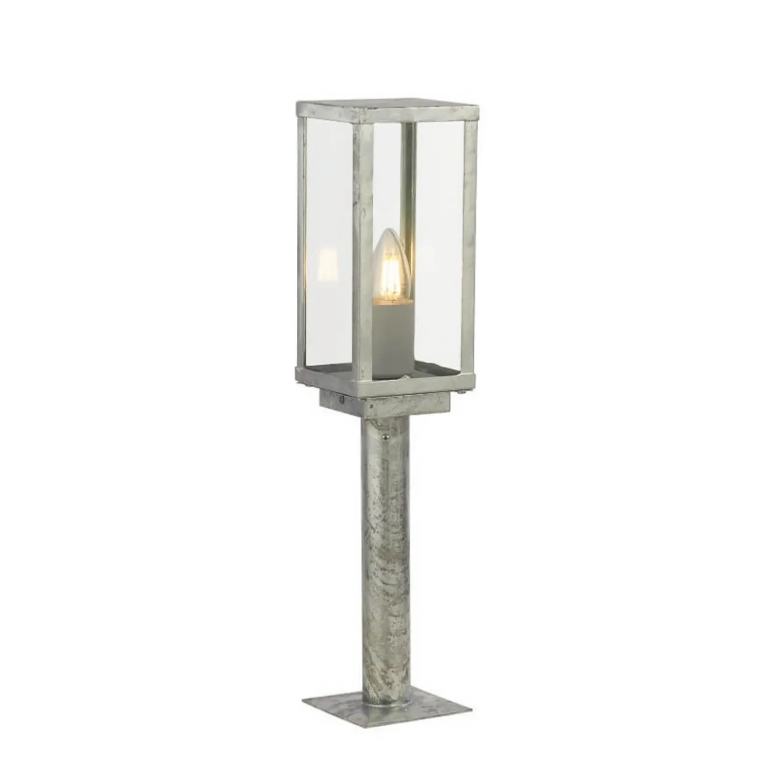 Baliza Box II, 50 cm de altura, plata/claro, cristal, IP44