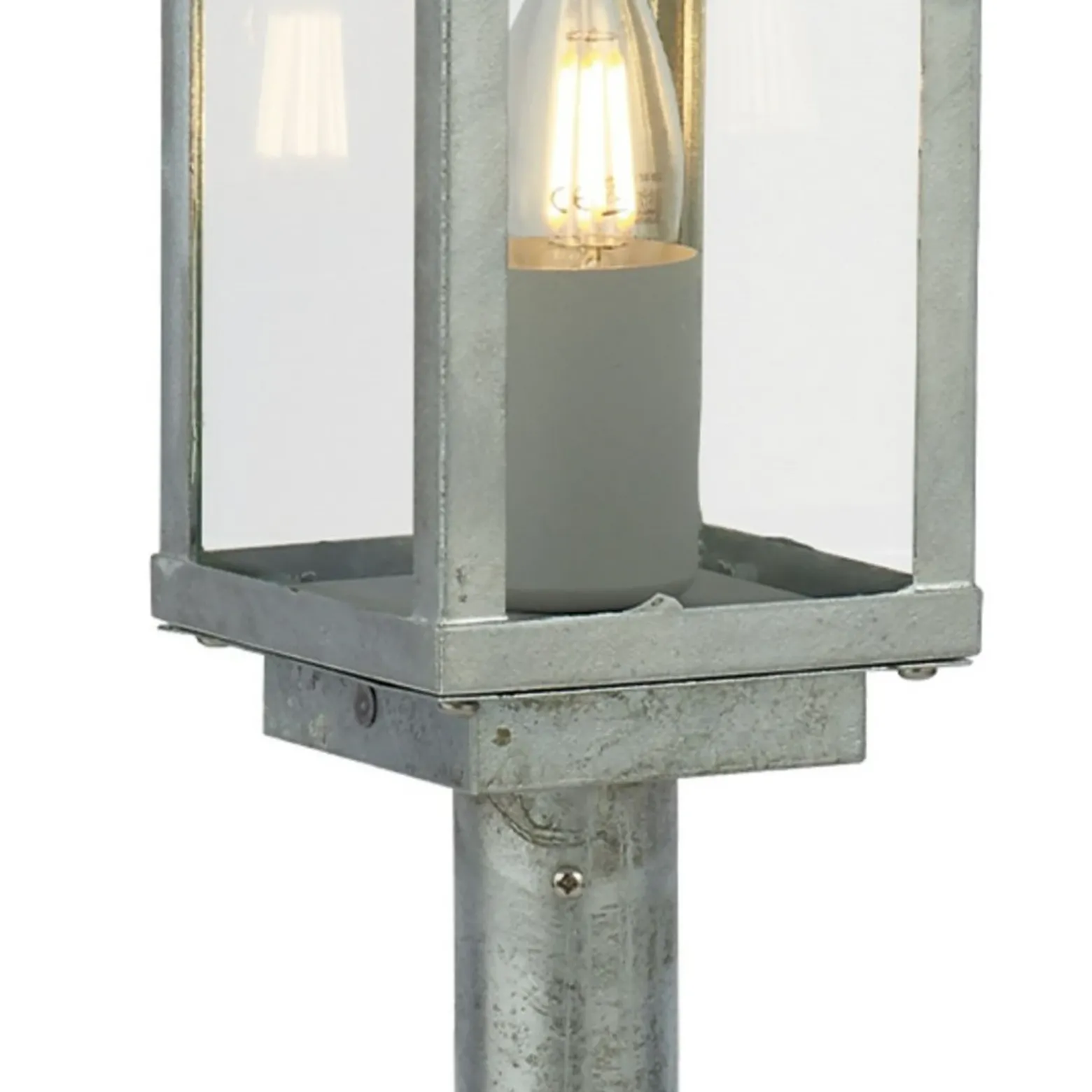 Baliza Box II, 50 cm de altura, plata/claro, cristal, IP44