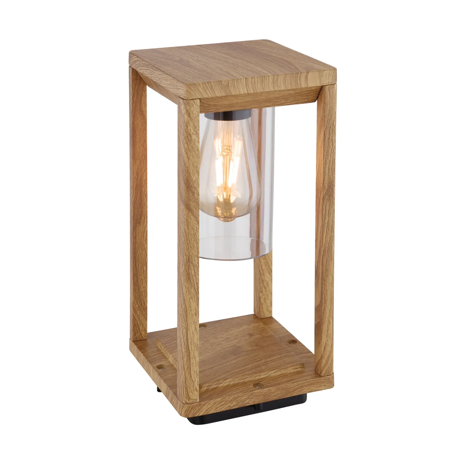 Baliza Candela en look de madera, altura 35cm