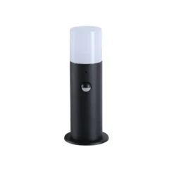 Baliza Cannes, altura 30 cm, negra, metal, con sensor