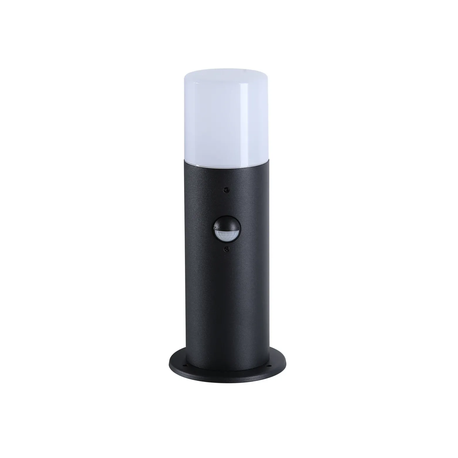 Baliza Cannes, altura 30 cm, negra, metal, con sensor