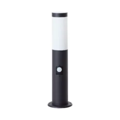 Baliza con sensor Dody, negra, metal, plástico, E27