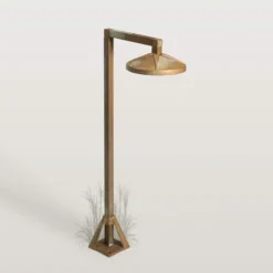 Baliza LED Aura Disk, 50 x 19 cm, latón antiguo