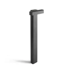 Baliza LED de pie, negra, aluminio, altura 58 cm