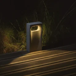 Baliza LED Glint, 3000K, 40 cm,gris, hormigón, IP55