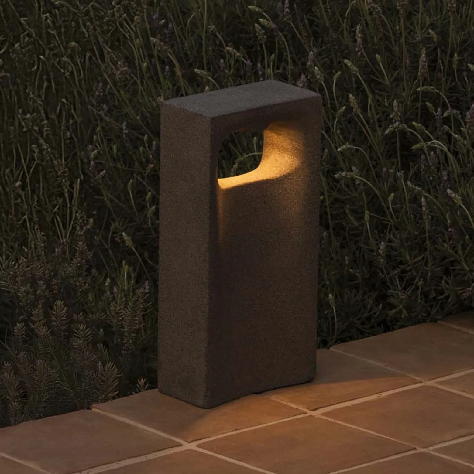 Baliza LED Glint, 3000K, 40 cm,gris, hormigón, IP55