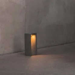Baliza LED Grot, 3000K, gris, hormigón, IP55, altura 40 cm