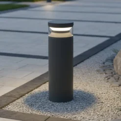 Baliza LED Ideal Lux Boeing, negro, altura 40 cm