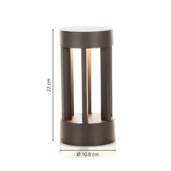 Baliza LED Jordis de Lindby, 22 cm, antracita, aluminio