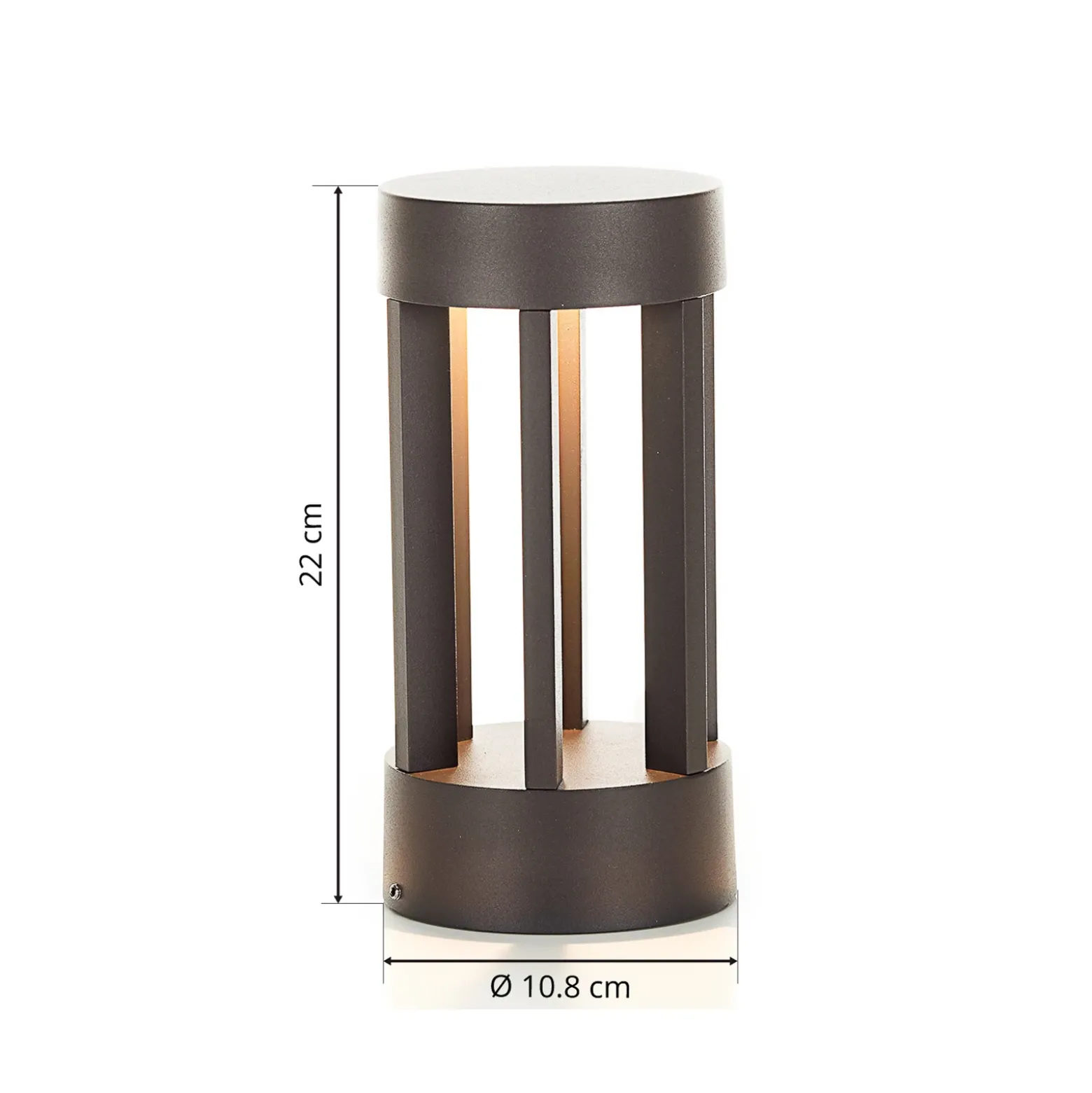 Baliza LED Jordis de Lindby, 22 cm, antracita, aluminio