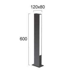 Baliza LED Lir, altura 60 cm, metal gris oscuro