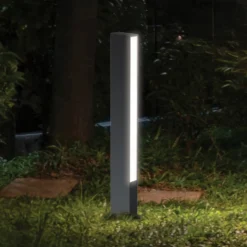 Baliza LED Lir, altura 60 cm, metal gris oscuro