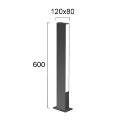 Baliza LED Lir, altura 60 cm, metal gris oscuro, 2 luces.