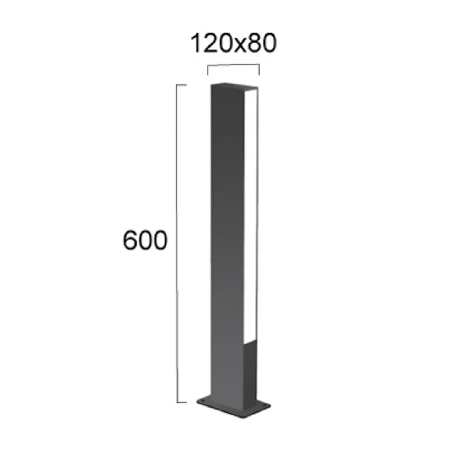 Baliza LED Lir, altura 60 cm, metal gris oscuro, 2 luces.