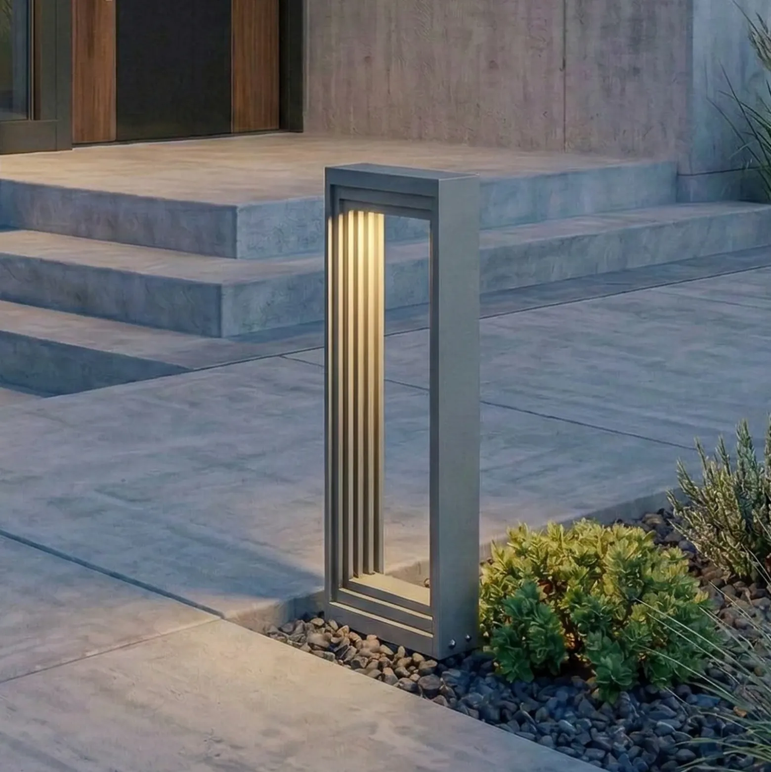 Baliza LED Lucande Ashkan, altura 40 cm, antracita, IP65