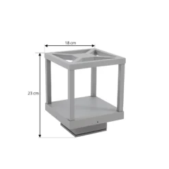 Baliza LED Lucande Lealan, gris, metal, 23 cm, IP54