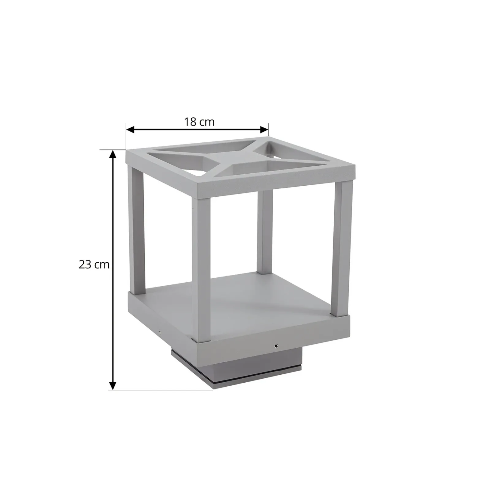 Baliza LED Lucande Lealan, gris, metal, 23 cm, IP54