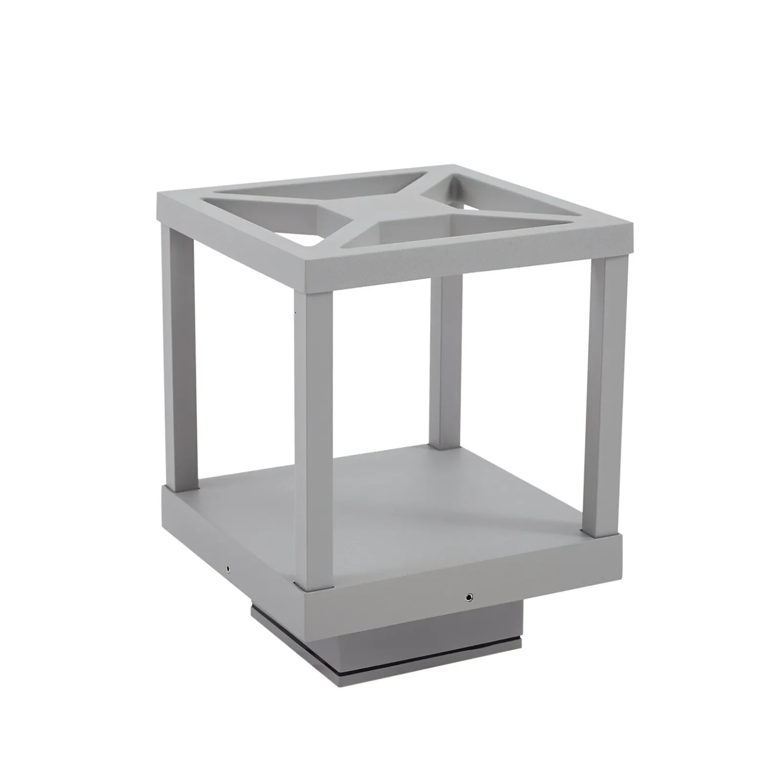 Baliza LED Lucande Lealan, gris, metal, 23 cm, IP54