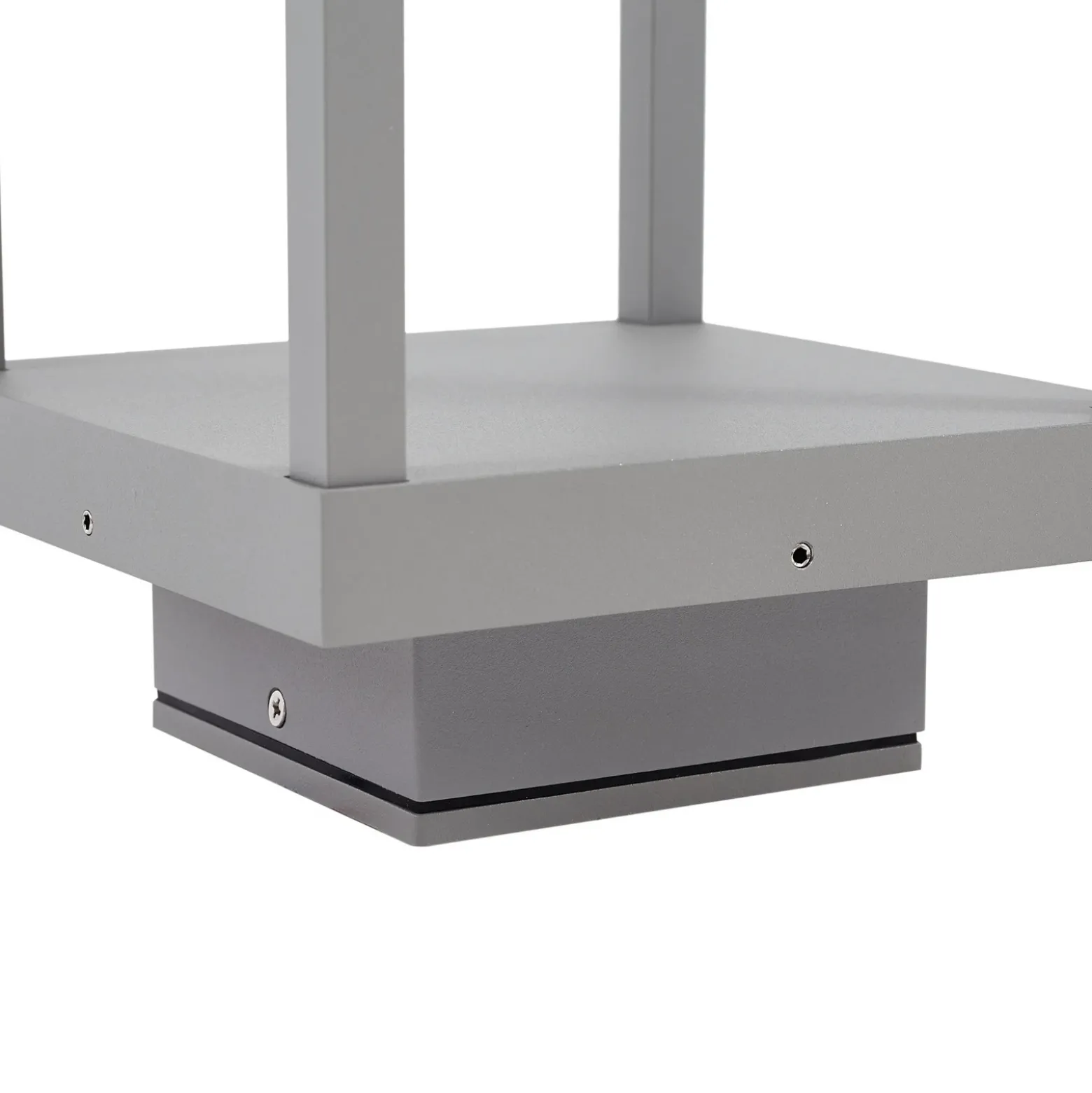 Baliza LED Lucande Lealan, gris, metal, 23 cm, IP54