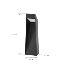 Baliza LED Lucande Louran, 55 cm, negra, luz hacia arriba y hacia abajo