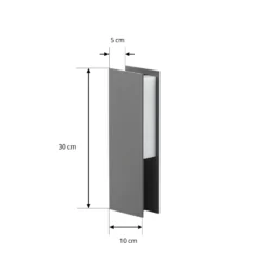 Baliza LED Lucande Teerk, altura 30 cm, antracita, IP65