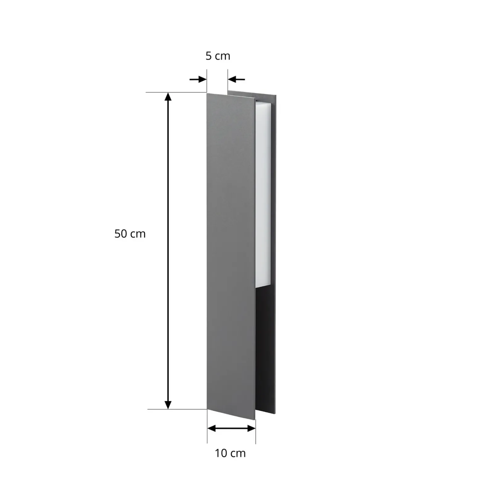 Baliza LED Lucande Teerk, altura 50 cm, antracita, IP65