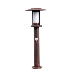 Baliza LED Pavlos de Lindby, 55 cm, color óxido, sensor