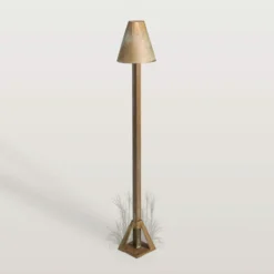 Baliza LED Silva Disk, altura 50 cm, latón envejecido