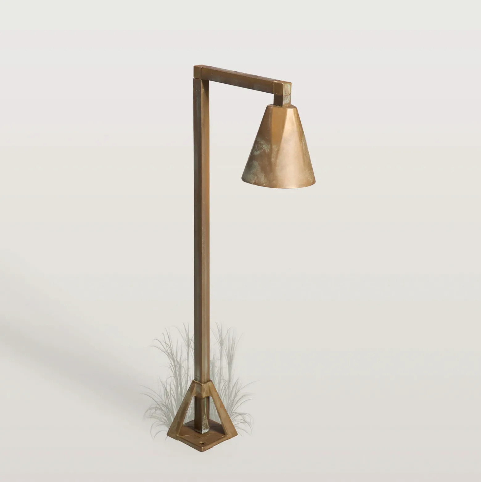Baliza LED Silva Disk, 50 x 19 cm, latón antiguo