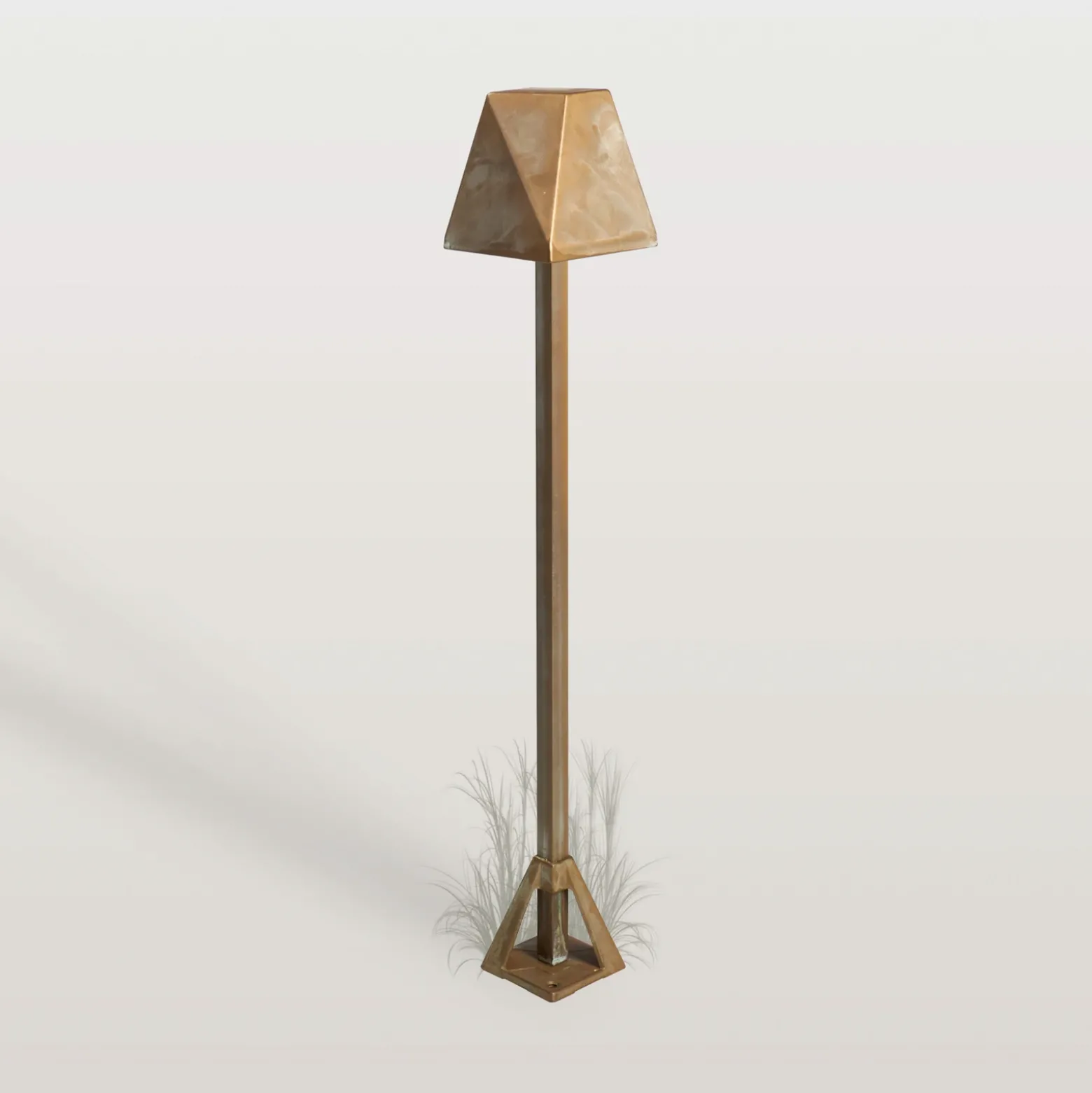 Baliza LED Silva Edge, altura 50 cm, latón antiguo