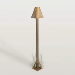 Baliza LED Silva Frame, altura 50 cm, latón antiguo