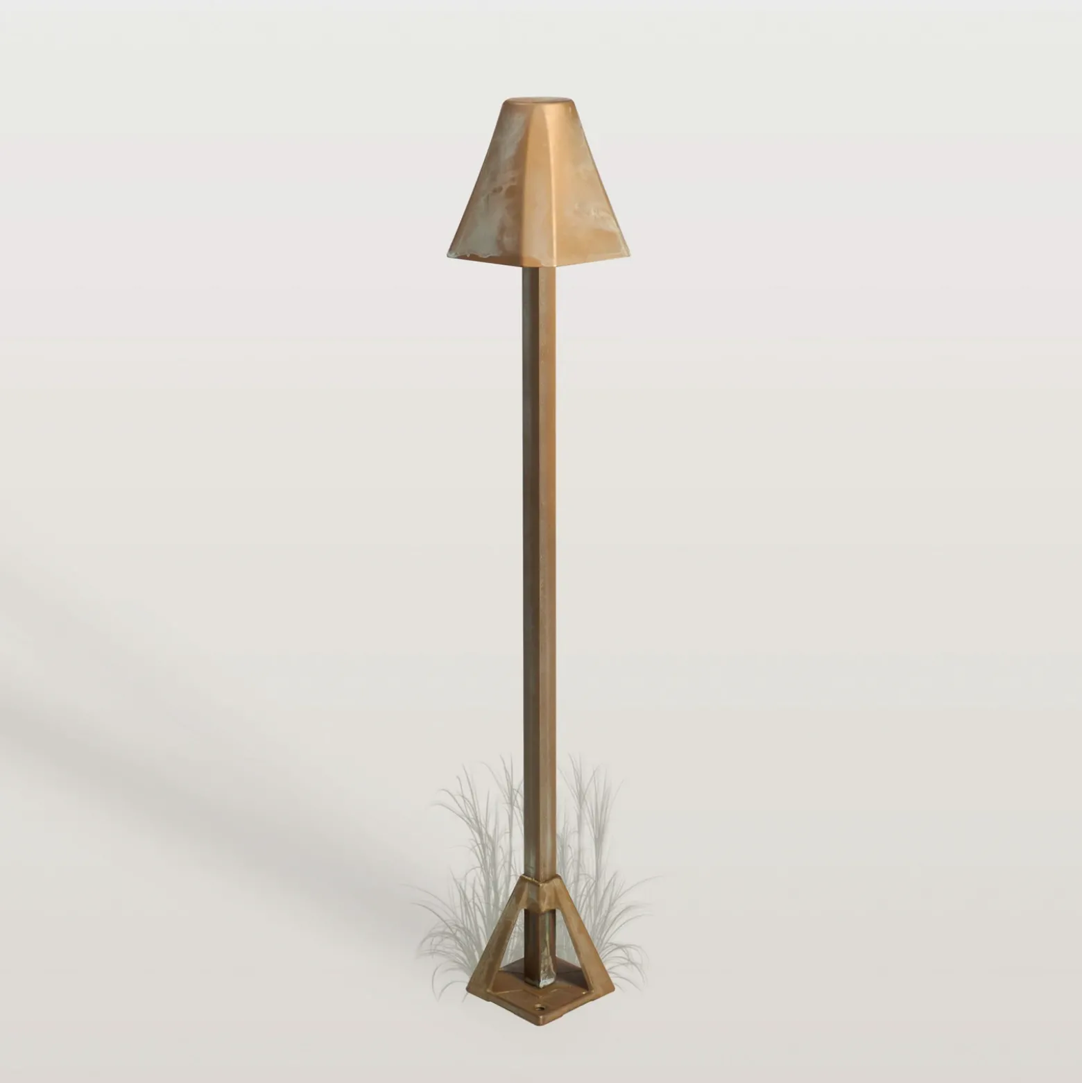 Baliza LED Silva Frame, altura 50 cm, latón antiguo