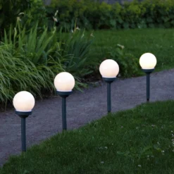 Baliza LED solar Globus set 4 ud