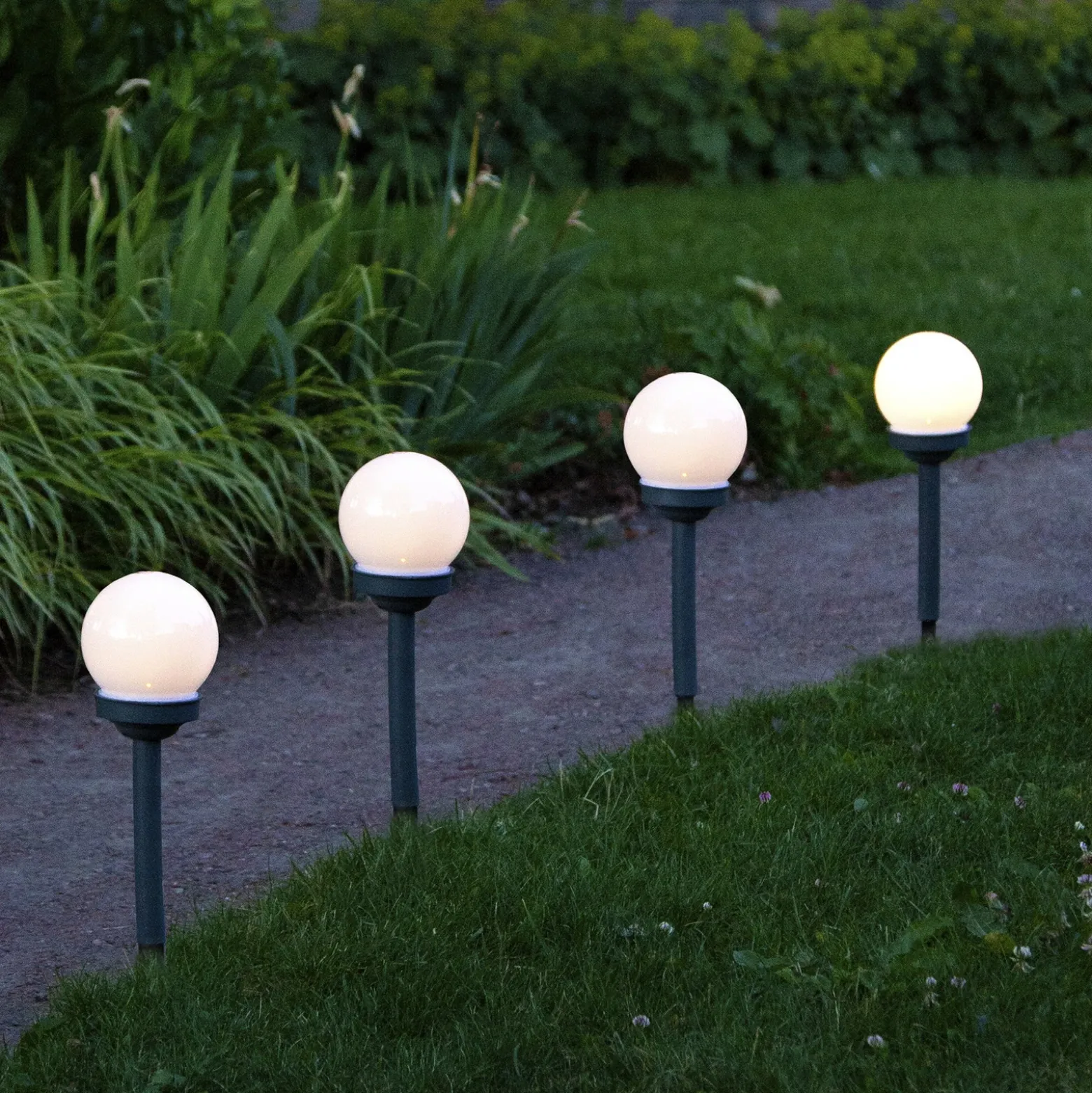 Baliza LED solar Globus set 4 ud