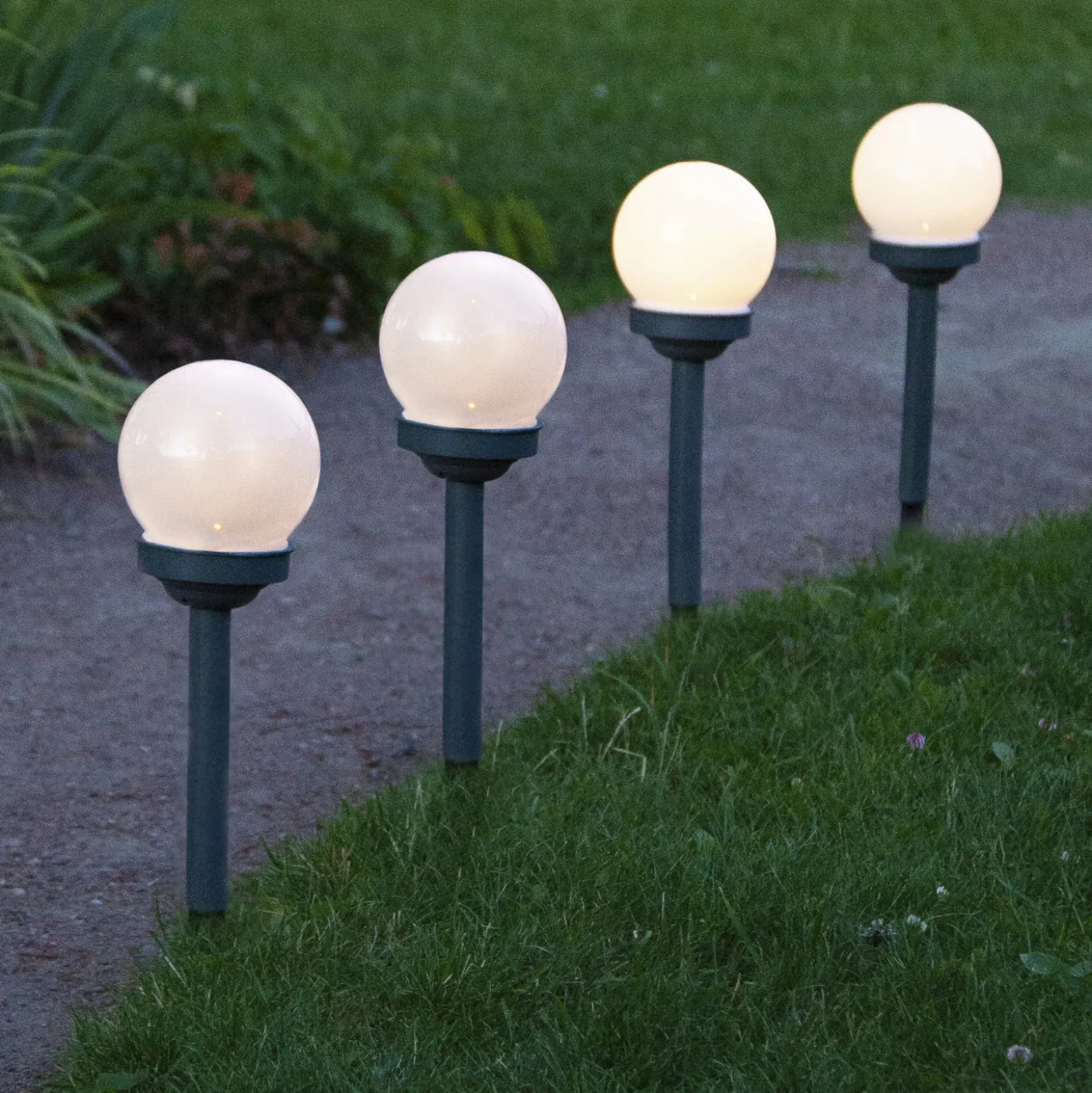 Baliza LED solar Globus set 4 ud