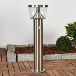 Baliza LED solar Lindby Antje, detector de movimiento, IP44
