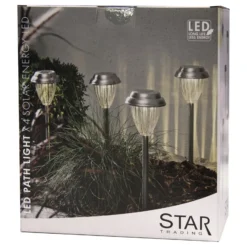 Baliza LED solar Palma set 4 ud