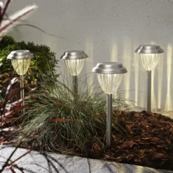 Baliza LED solar Palma set 4 ud
