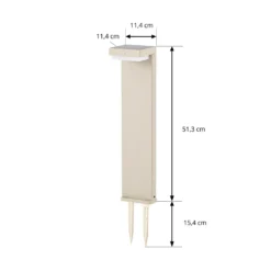 Baliza LED solar para zócalo Eleazar de Lindby, beige, aluminio, sensor