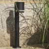 Baliza LED solar Viena, negra, metal, altura 50 cm