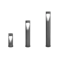 Baliza LED Teo, 30 cm de altura, negro, metal, IP65